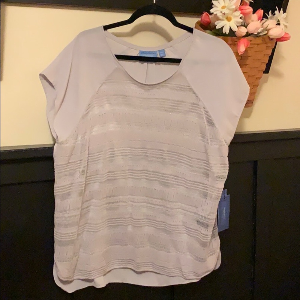 Vera wang PXL sheer knit top NWT greyish lavender